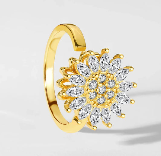 Locketique Sunflower Anxiety Ring