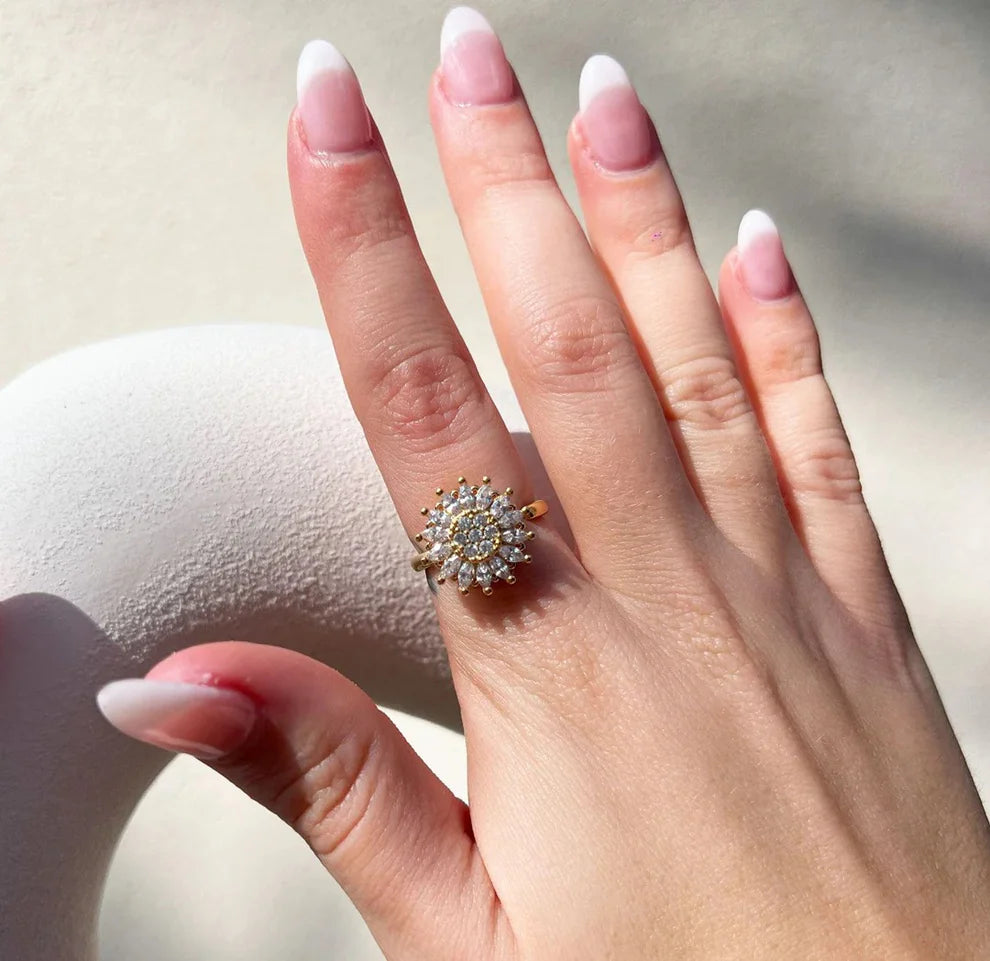 Locketique Sunflower Anxiety Ring